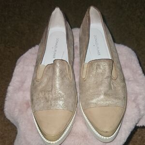 Donald J. Pliner Women's Metallic Gold and Tan Loafers Sz 9